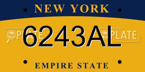 6243AL New York License Plate