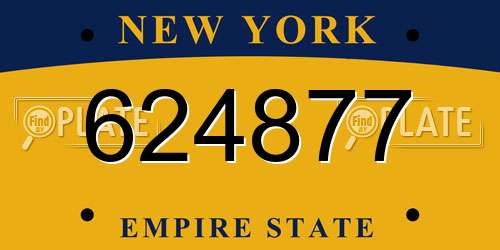 624877 New York License Plate