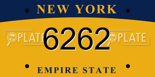 6262 New York License Plate
