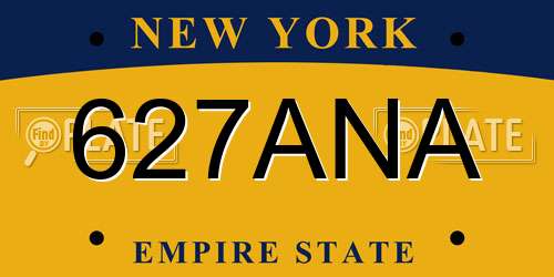 627ANA New York License Plate
