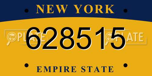 628515 New York License Plate
