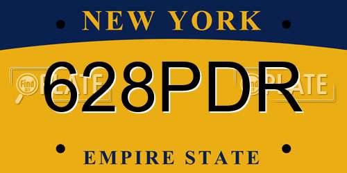 628PDR New York License Plate