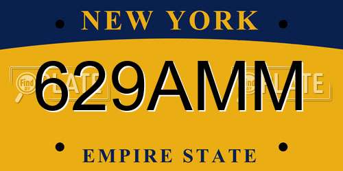 629AMM New York License Plate