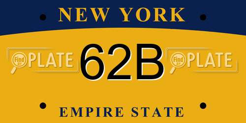 62B New York License Plate