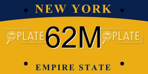 62M New York License Plate