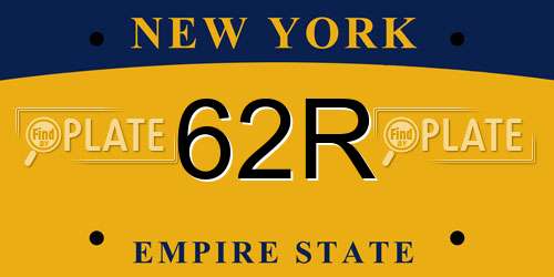 62R New York License Plate