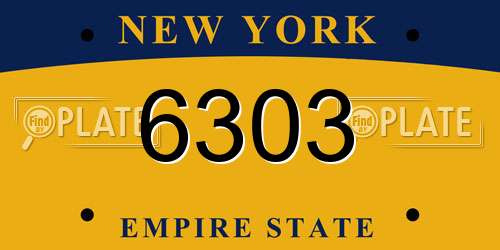 6303 New York License Plate