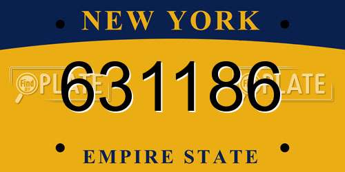 631186 New York License Plate
