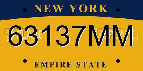 63137MM New York License Plate
