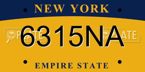 6315NA New York License Plate