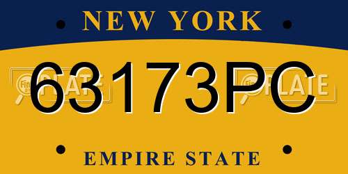 63173PC New York License Plate