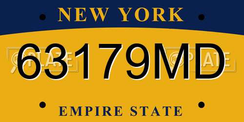 63179MD New York License Plate