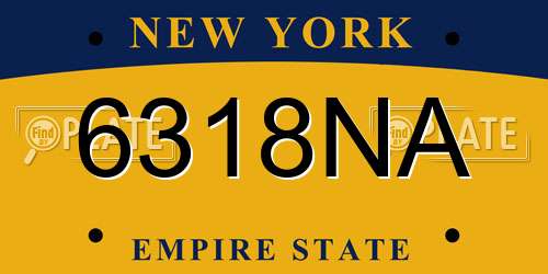 6318NA New York License Plate