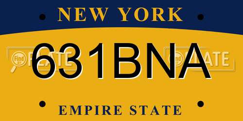 631BNA New York License Plate