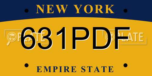631PDF New York License Plate