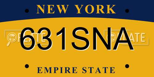631SNA New York License Plate