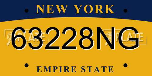 63228NG New York License Plate