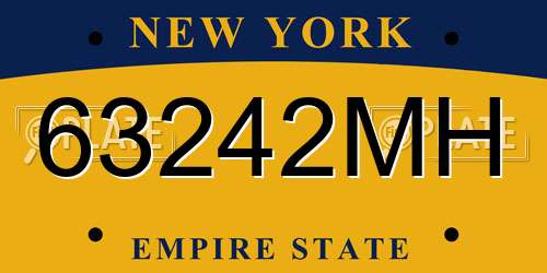 63242MH New York License Plate