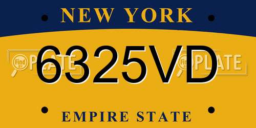 6325VD New York License Plate