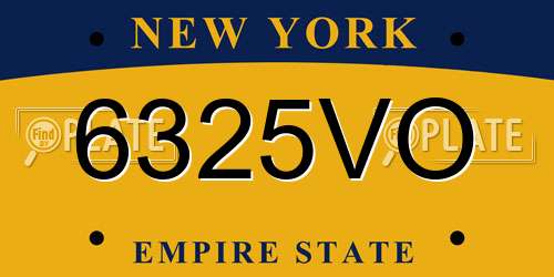 6325VO New York License Plate