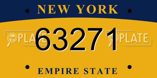 63271 New York License Plate