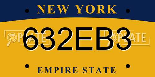 632EB3 New York License Plate