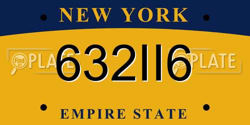 632II6 New York License Plate