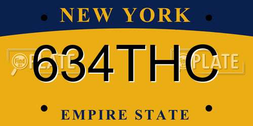634THC New York License Plate