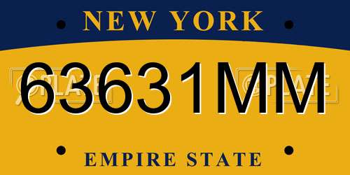 63631MM New York License Plate