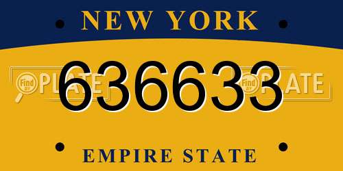 636633 New York License Plate