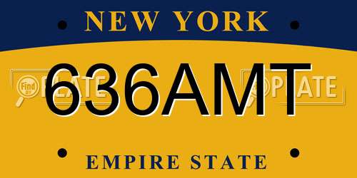 636AMT New York License Plate