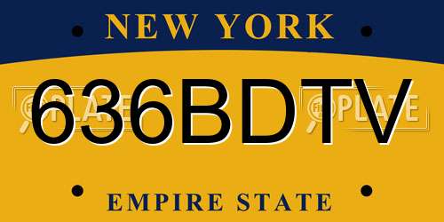 636BDTV New York License Plate