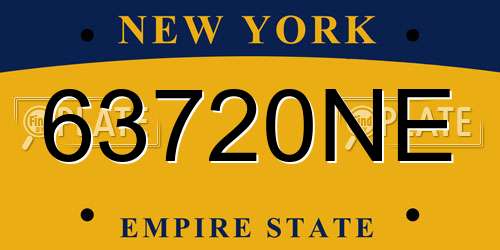 63720NE New York License Plate