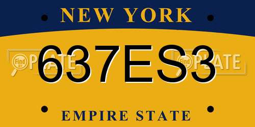 637ES3 New York License Plate