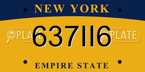 637II6 New York License Plate