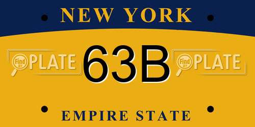 63B New York License Plate