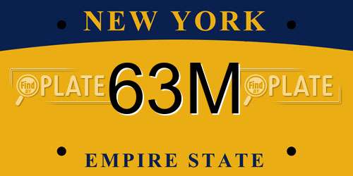 63M New York License Plate