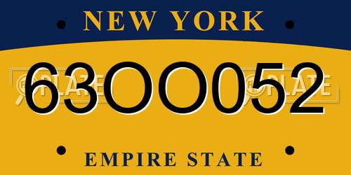 63OO052 New York License Plate