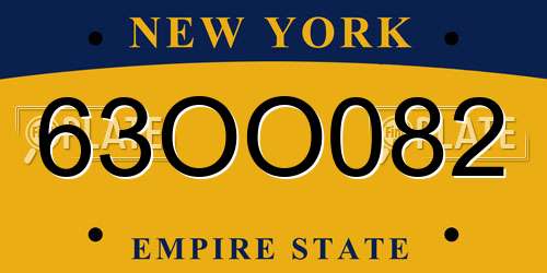 63OO082 New York License Plate