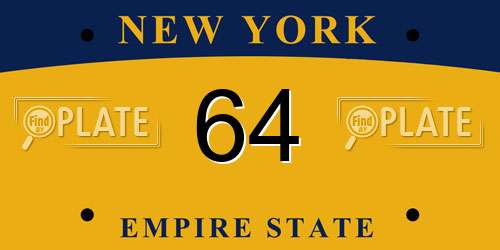 64 New York License Plate
