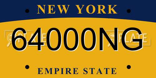 64000NG New York License Plate