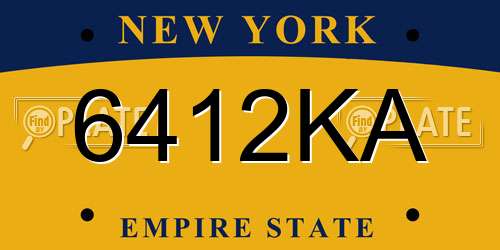 6412KA New York License Plate