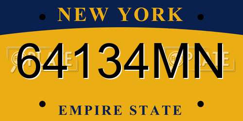 64134MN New York License Plate