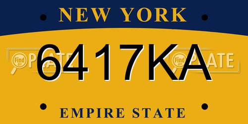 6417KA New York License Plate