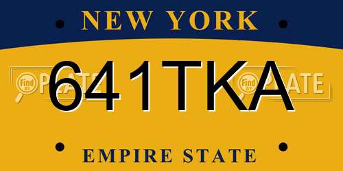 641TKA New York License Plate
