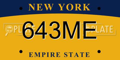 643ME New York License Plate