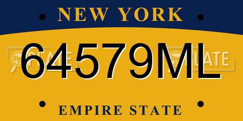 64579ML New York License Plate