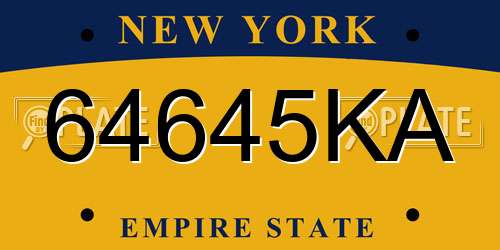 64645KA New York License Plate