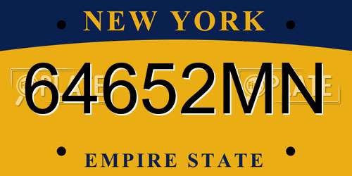 64652MN New York License Plate