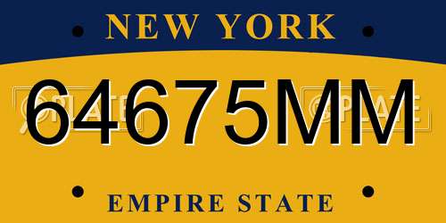64675MM New York License Plate